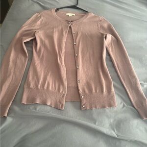 New York & Company Light Pink Button-Up Cardigan